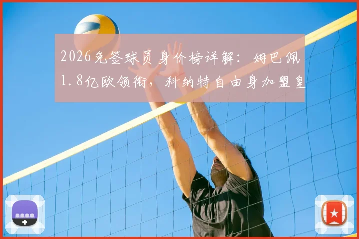 2026免签球员身价榜详解：姆巴佩1.8亿欧领衔，科纳特自由身加盟皇马引关注